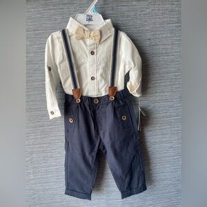 Delia's Lad Cream and Navy Kids Outfit Set